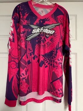 Ski-Doo Long Sleeve, V-Neck Performance Jersey Top Women's Size XL